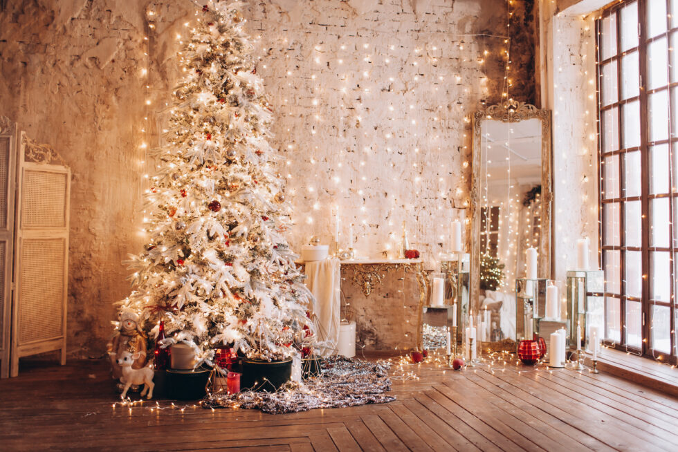 Beautiful living room ready for the holidays